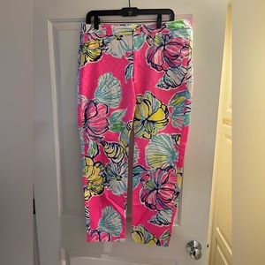 Lilly Pulitzer pants with good stretch fun bright pink. Size 12